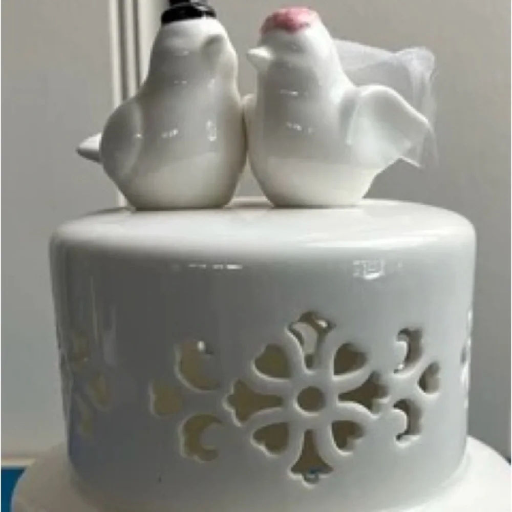 Ceramic Bird Cake Topper - White